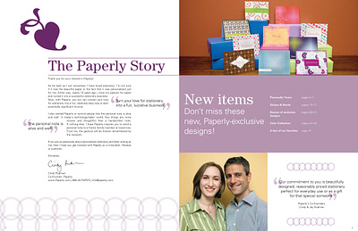 Paperly Catalog Opening Spread branding catalog layout stationery