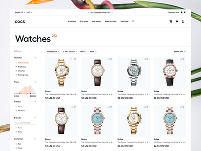 Online store & auction catalog checkout clean design ecommerce login minimalism online product page shop signin store ui watches web