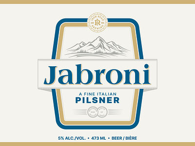 Jabroni beer brewing canada craft iron italian label macro mountains pilsner road vintage