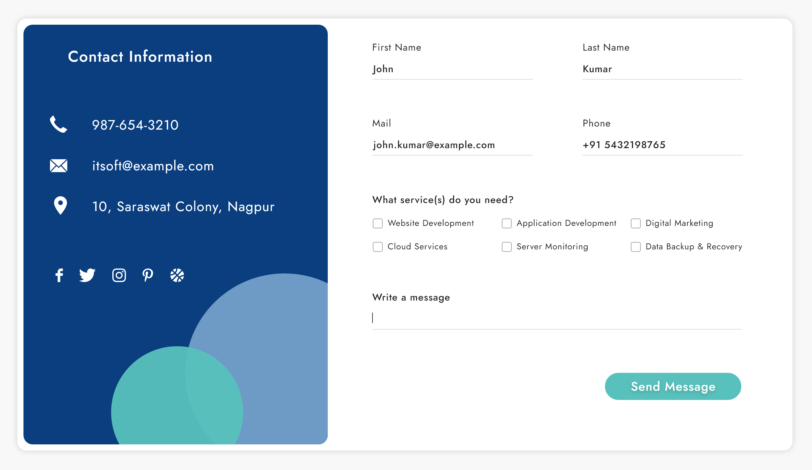 Get In Touch Form contact design form getintouch services socialmedia ui webpage website