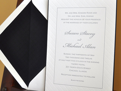 Susan and Michael Wedding Invitation invitation letterpress stationery wedding