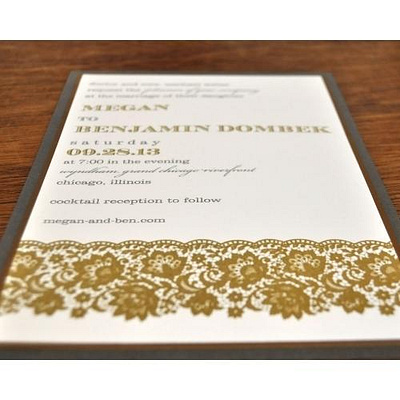 Megan and Benjamin Wedding Invitation invitation stationery thermography wedding