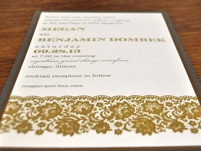 Megan and Benjamin Wedding Invitation invitation stationery thermography wedding