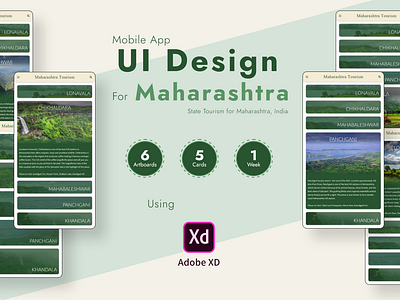 Cards UI Design animation application cards design hillstations maharashtra mobile ui