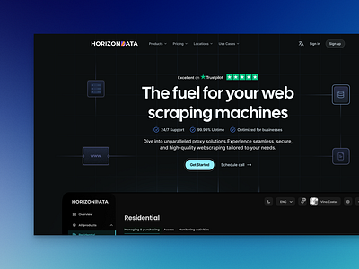 HorizonData Intro Section Redesign animation app clean design modern ui ux