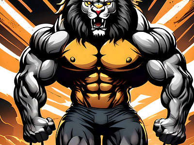 Gym lion branding design event poster graphic design gym lion illustration layout design logo oo4 graphics poster design ui