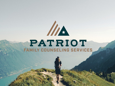 Patriot Family Counseling Branding america american flag bold brand logo military mountains outdoors patriotic photography services slab therapy veterans visual identity