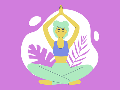 Yoga Illustration Series 2 flat illustration poster vector woman yoga