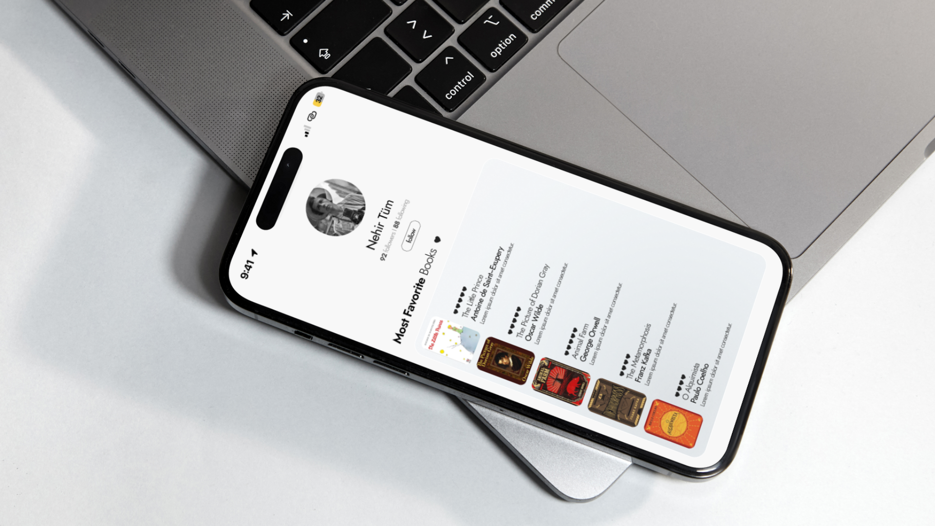 Daily UI Challenge #44 ; Favorites For Book App 3d animation app branding challenge dailuichallenge dailyui design designer figma film graphic design illustration logo motion graphics movie product ui ux web