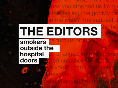 The Editors CD cover_Inspiration design graphic design typography