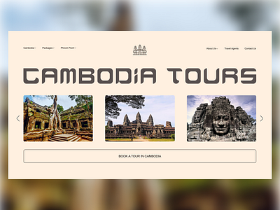 Cambodia tours design typography ui ux web design