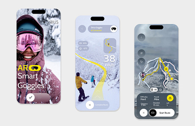 AR Ski Goggles App design mobile app ski ui