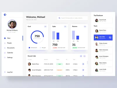 Call Center Application Concept application dahsboard design ui
