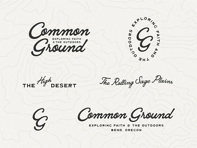 Common Ground bend branding church desert explore exploring faith graphic design identity logo monogram northwest oregon outdoors outside pnw recreation retreat ui wordmark