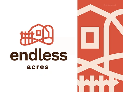 Endless Acres Farm Logo barn branding clearn farm farmer food fresh graphic design grocery story identity illustration lineart logo minimalist modern mural rural simple