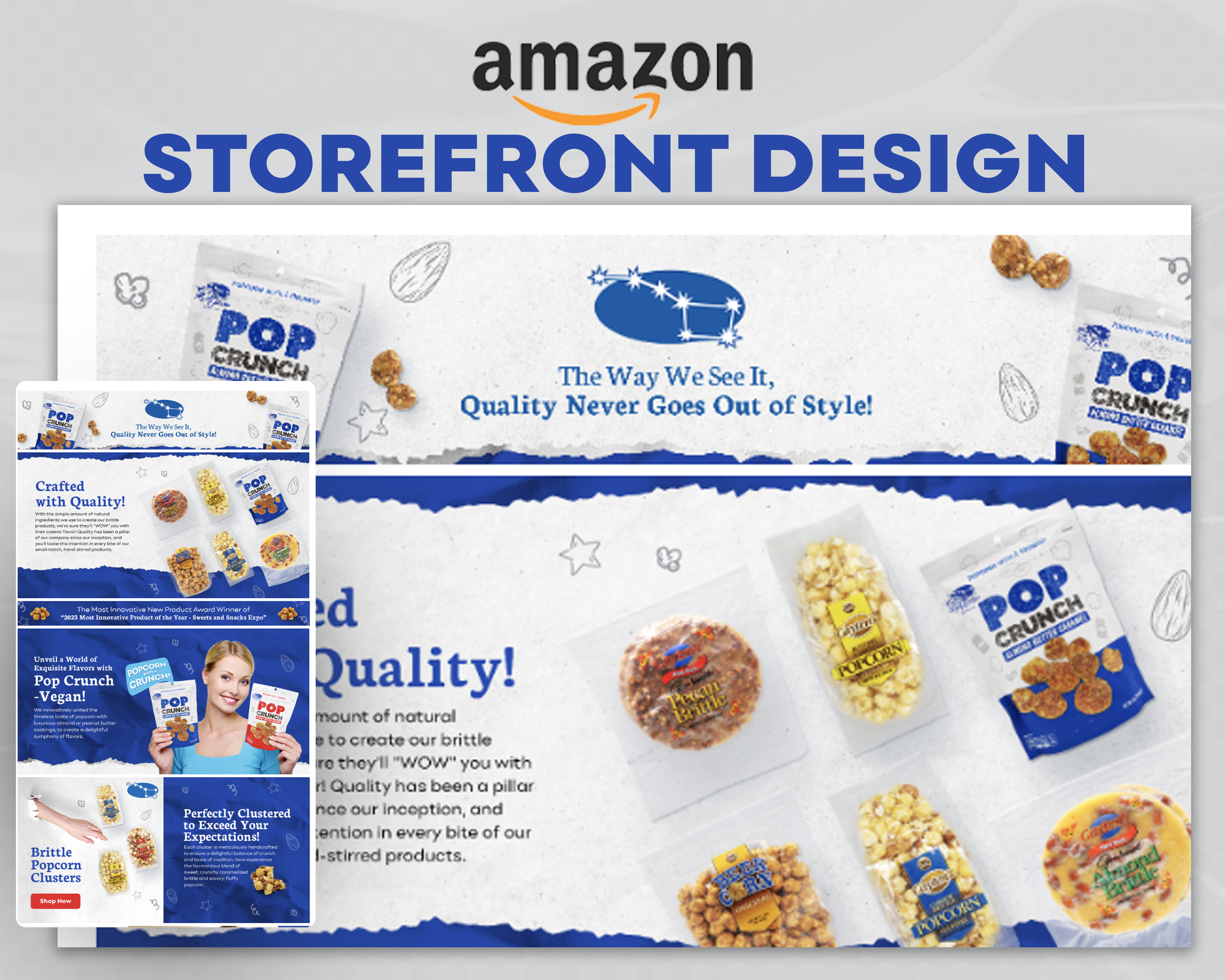 Amazon Storefront - Pop Crunch amazon amazonstorefrontdesign branding design graphic design graphicdesign illustration listingimages photoshop storefront storefrontamazon storefrontdesign