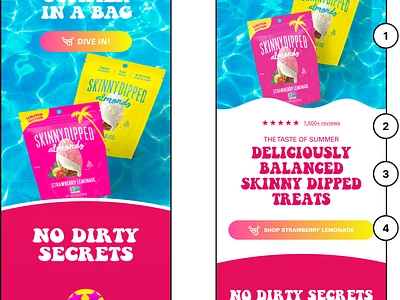 Skinny Dipped | CRO conversion rate cro delicious food snack summer treat ui ux web design website