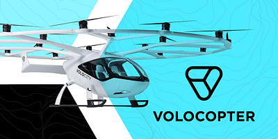 Volocopter Spotlight (Editorial Key Art) air travel branding cover art editorial graphic design helicoptor key art photo editing travel