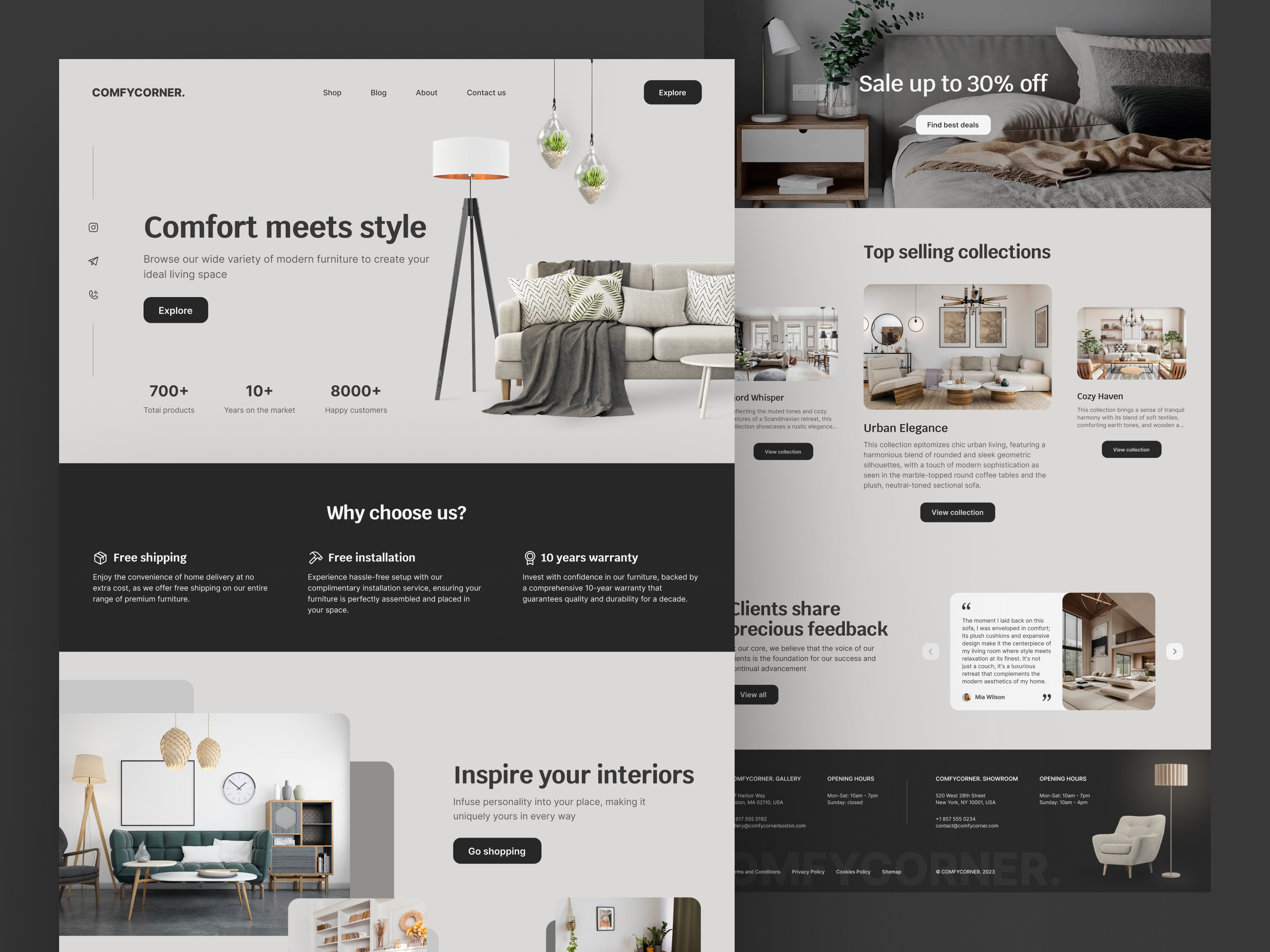 Comfycorner – Ecommerce Furniture Landing Page ecommerce furniture landing landing page ui ux uxui website