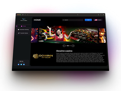 Casino Gaming Home Page banner casino dark mode gaming home page home page ui ui design ux design web ui