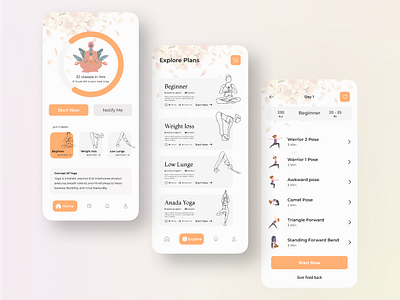 Yoga Mobile App Concept app design apps graphic design mobile app design ui uiux ux yoga yoga mobile app