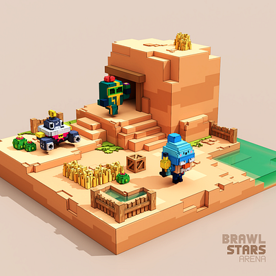 BS Arena 3d blender brawl stars illustration magicavoxel pixel voxel voxelart