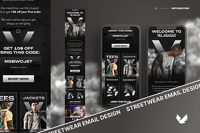 Valabasas Email Demo Design addesign clothing design designstudio ecommerce emaildesign emailtemplate fashion figma graphic design socialmediadesign streetweardesign