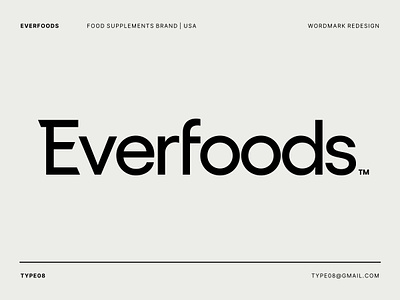 Everfoods Logo brand branding food health lettering logo logotype nutrition style supplement typography wordmark