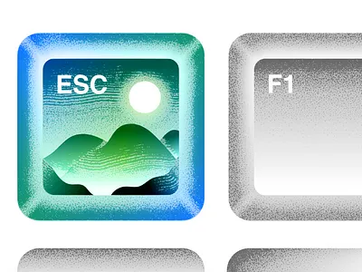 The Escape Key article illustration editorial esc escape escape key escapism f1 illustration inkscape key keyboard keys mechanical keyboard pointillism stipplism texture textured illustration thought provoking unique style vector