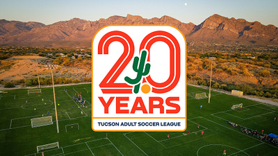 Tucson Adult Soccer League (TASL) – 20 Years 20 years arizona branding cactus desert kick league logo saguaro soccer tucson