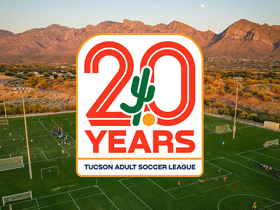 Tucson Adult Soccer League (TASL) – 20 Years 20 years arizona branding cactus desert kick league logo saguaro soccer tucson