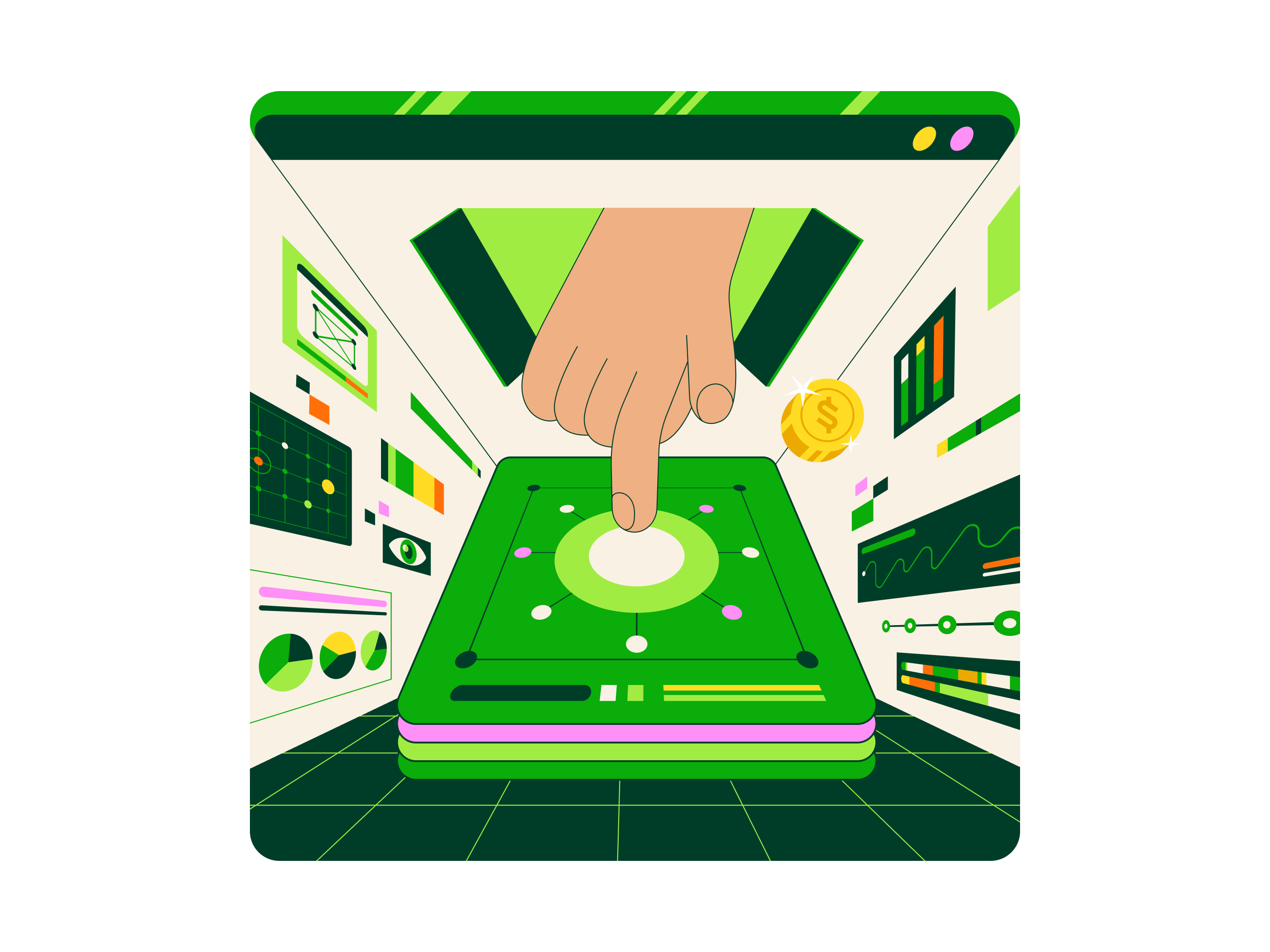 Instacart Developer Platform data developer flat illustration stats ui vector