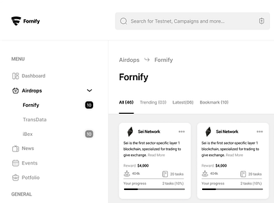 Fornify - Dashboard app branding dashboard design graphic design typography ui ux vector