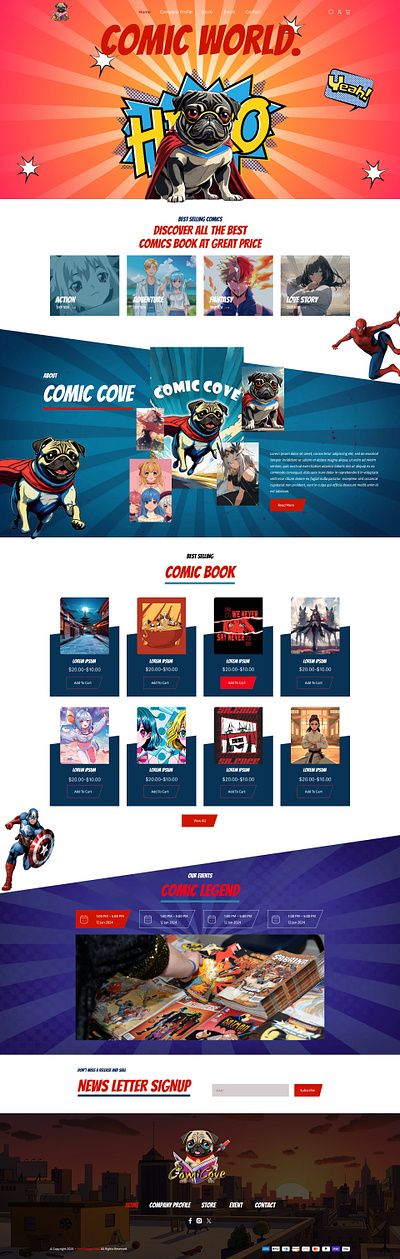 comic book webiste comic book ui website