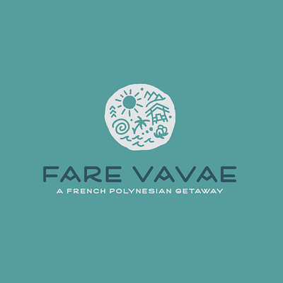 Fare Vavae bora bora branding bungalow french polynesia getaway graphic design illustration island logo logo design tahiti