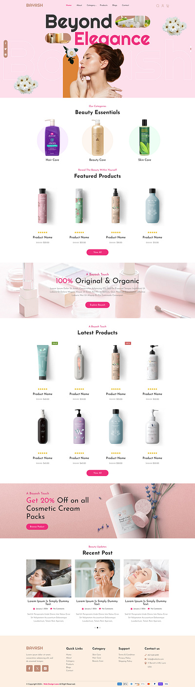 SKIN CARE PRODUCTS/E-COMMERCE creative design ui website