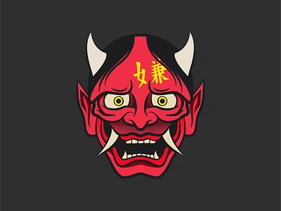 Hannya Mask art branding character character design design graphic design illustration illustrator logo logo design mascot mascot design