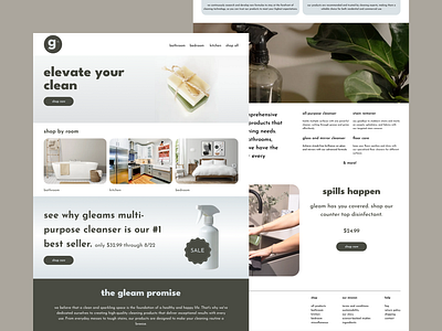Gleam cleaning co digital design ecommerce ecommerce website design landing page ui ux design website design