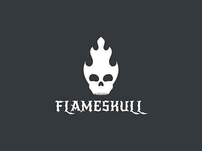 Flame Skull Logo apparel art branding clothing design evil face fire flame graphic design head horror icon illustration logo skeleton skull symbol tshirt vector