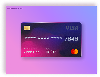 Daily UI Challenge #7 - Credit Card branding daily ui challenge design graphic design interaction design redesign ui ux ux design