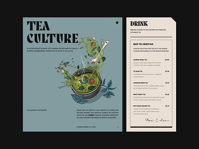 unwind with tea bn digital bndigital branding ci design food illustration menu typography ui