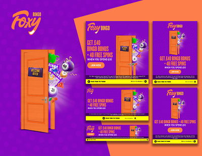 Foxy Bingo Affiliate Banner set branding concepting design graphic design photo manipulation