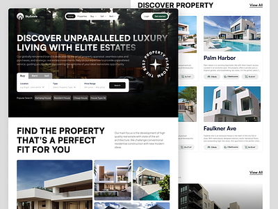 SkyEstate - Real Estate Landing Page apartement buy clean design house landing page property real estate rent sell ui ui design web design website