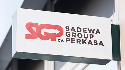 Sadewa Group Perkasa (SGP) Logo arrow branding company cv design graphic design group logo mockup movagraphics negative perkasa sadewa sgp space