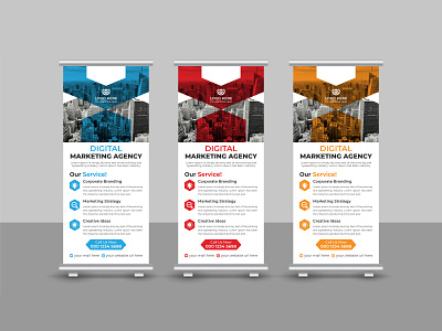 Corporate Business Marketing Roll Up Banner Design advertisement banner branding business corporate creative design display graphic design marketing modern pop up banner presentation print template pull up banner retractable banner roll up roll up banner stationery x banner