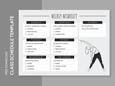 Workout Schedule Free Google Docs Template class classroom docs document fitness fitness schedule free google docs templates free template free template google docs google google docs schedule template timetable weekly workout workout workout schedule workout template