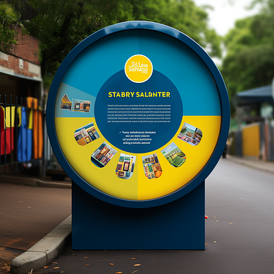 Promotional Circular Display for Educational Materials design promotional display