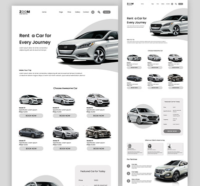 Car Rental Landing Page graphic design ui