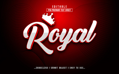 Royal'' 3D Editable Text Effect Style 3d action branding effect graphic design king logo ps psd text effect royal royal 3d text royal text effect style style text text