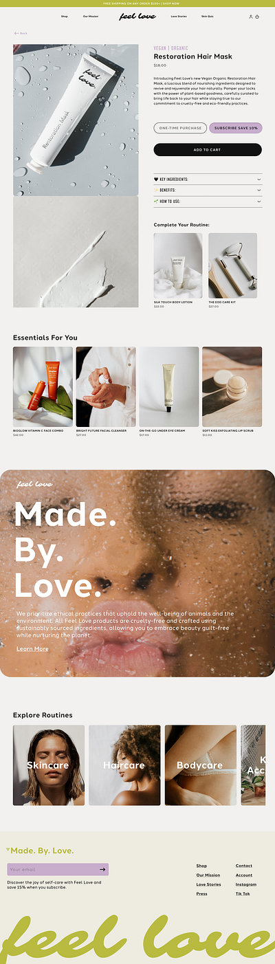 Health + Beauty Brand: PDP Prototype branding design ecommerce ui ux web